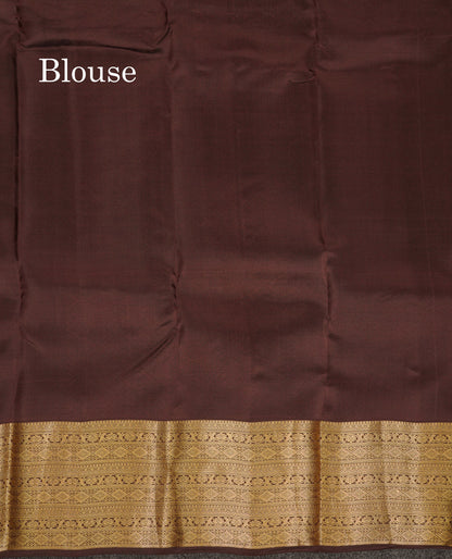 Beautiful Rust Orange Puremix Silk Saree With Contrast Brown Traditional Border