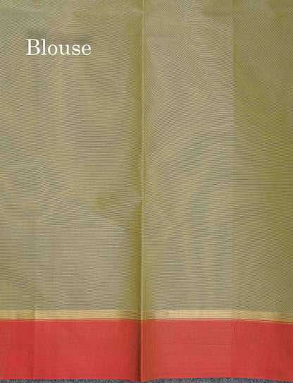 Pure Cotton Saree - Dual Tone Pink Colour Body Thread Work Butta With Brown Border