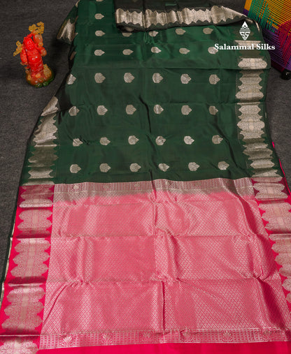 Beautiful Dual Tone Navy Blue Puremix Silk Saree With Contrast Sapphire Green Blouse