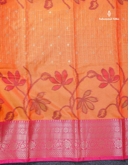 Beautiful Dual Tone Pink Pochampalli Design Semi Silk Saree With Contrast Magenta Pink Traditional Border