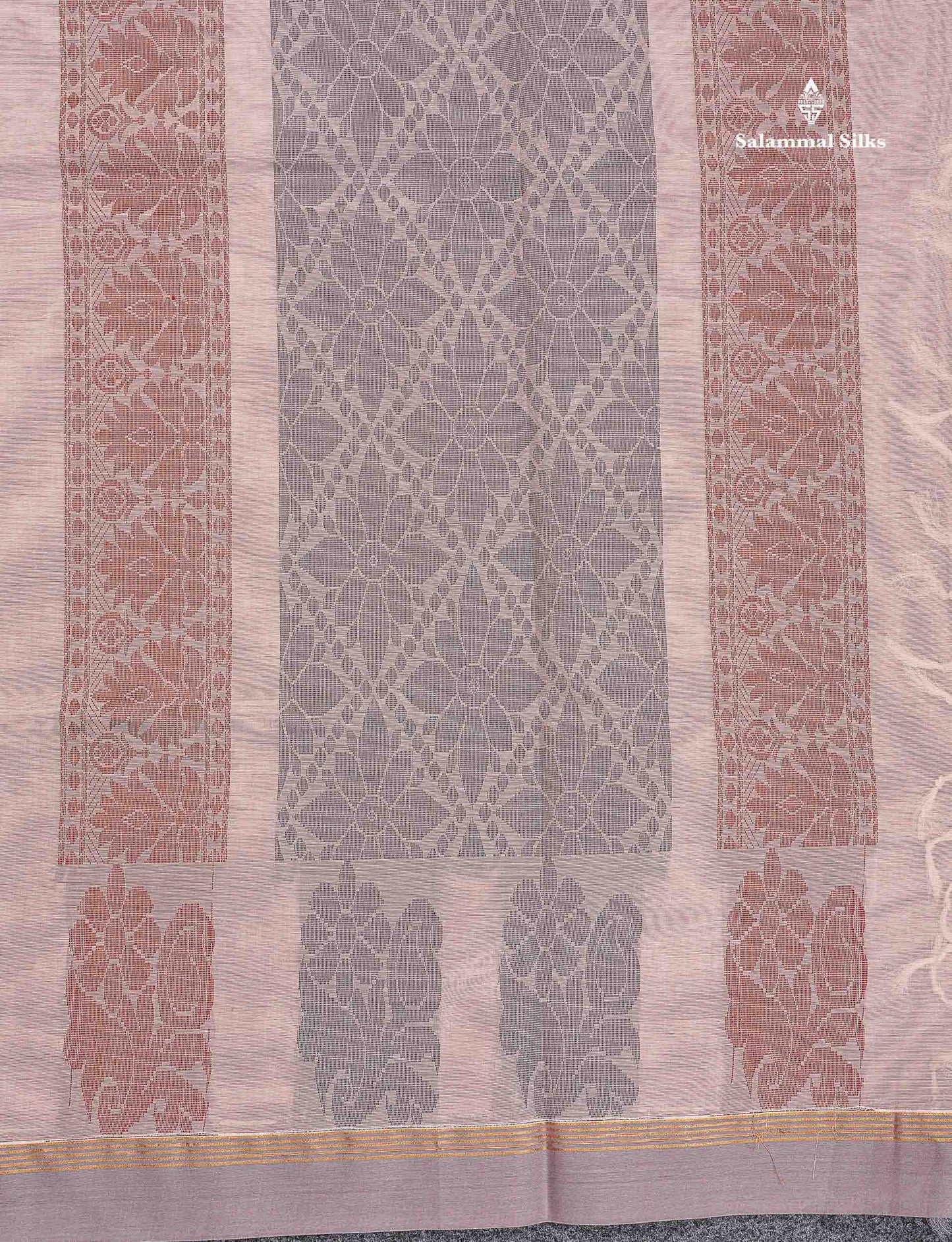 Pure Cotton Saree - Cream Yellow Colour Body Thread Work Butta With Temple Border