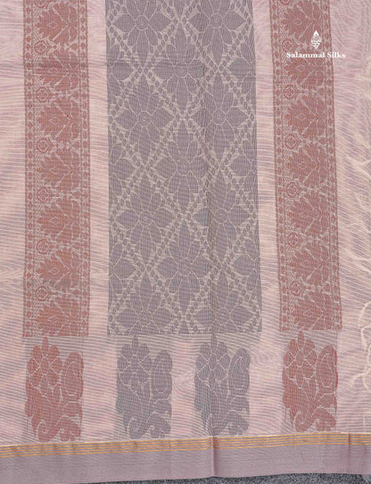 Pure Cotton Saree - Cream Yellow Colour Body Thread Work Butta With Temple Border