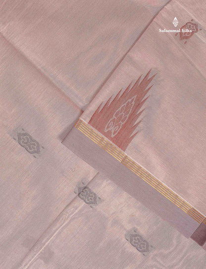Pure Cotton Saree - Cream Yellow Colour Body Thread Work Butta With Temple Border