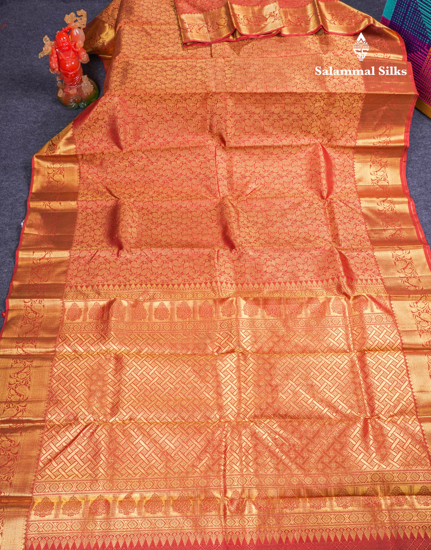 Beautiful Reddish Maroon Bridal Pure Kanjivaram Silk Saree With Traditional Border