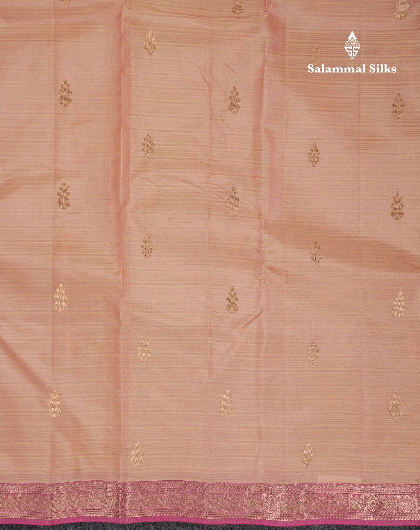 Beautiful Peach Puremix Silk Saree With Contrast Baby Light Traditional Small Border