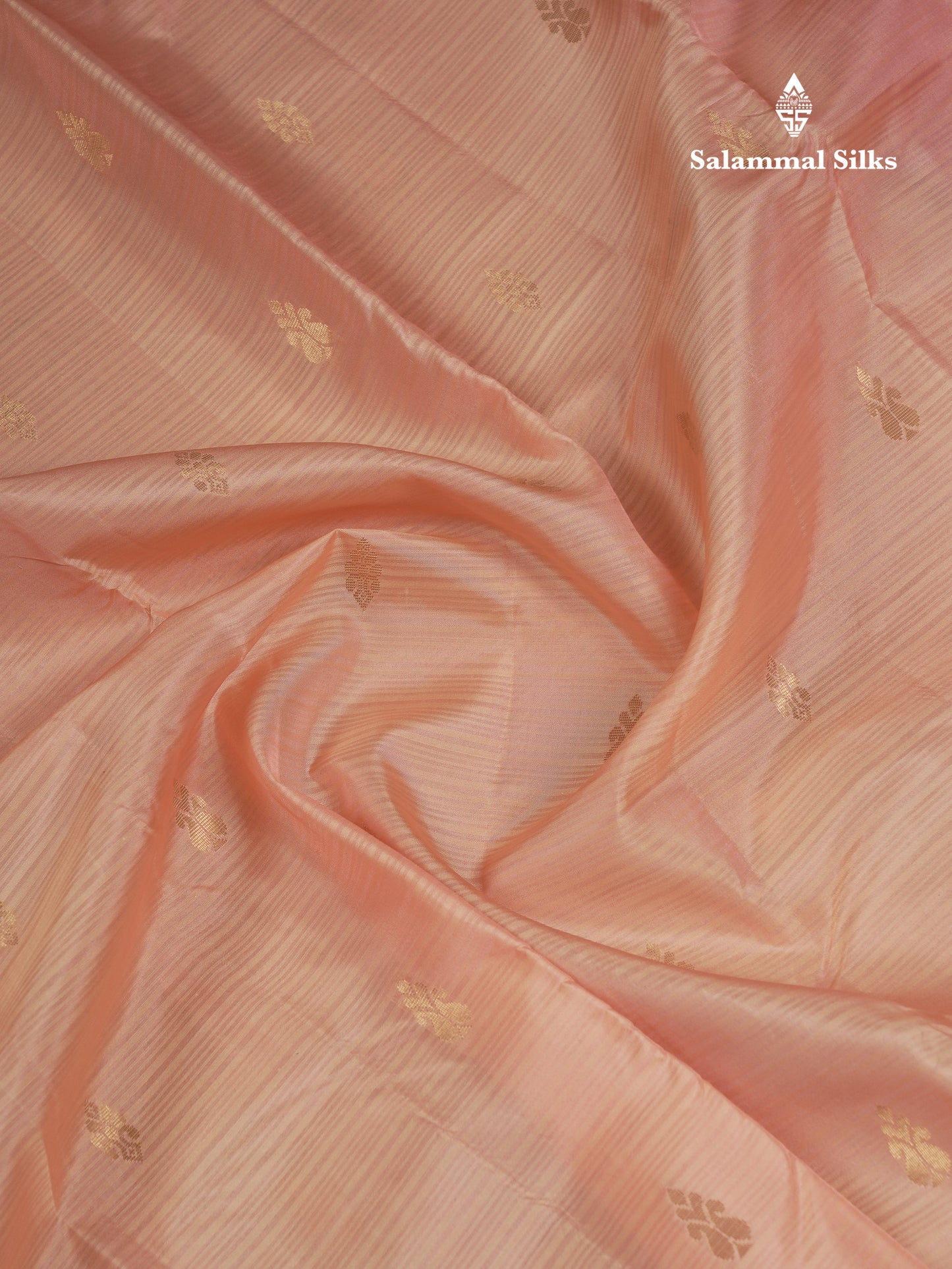 Beautiful Peach Puremix Silk Saree With Contrast Baby Light Traditional Small Border