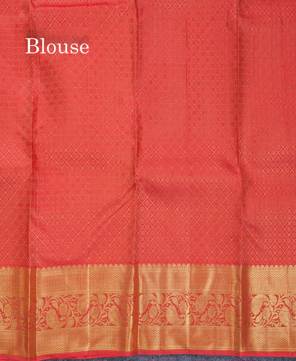 Beautiful Reddish Maroon Bridal Pure Kanjivaram Silk Saree With Traditional Border