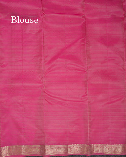 Beautiful Peach Puremix Silk Saree With Contrast Baby Light Traditional Small Border