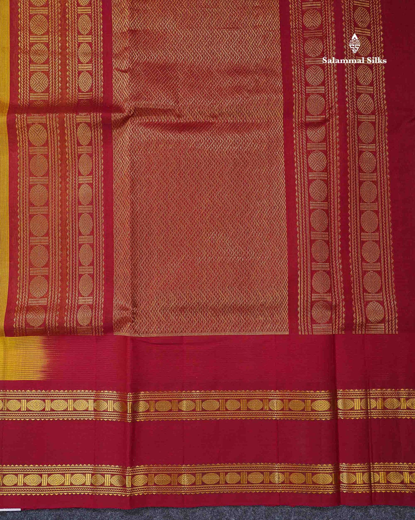 Beautiful Lemon Yellow Zari Butta Pure Silk Cotton Saree With Contrast Maroon Traditional Rettapet Evening Morning Border