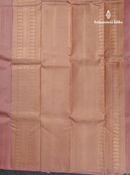 Light Chocolate Pure Kanjivaram Silk Saree With Running Blouse