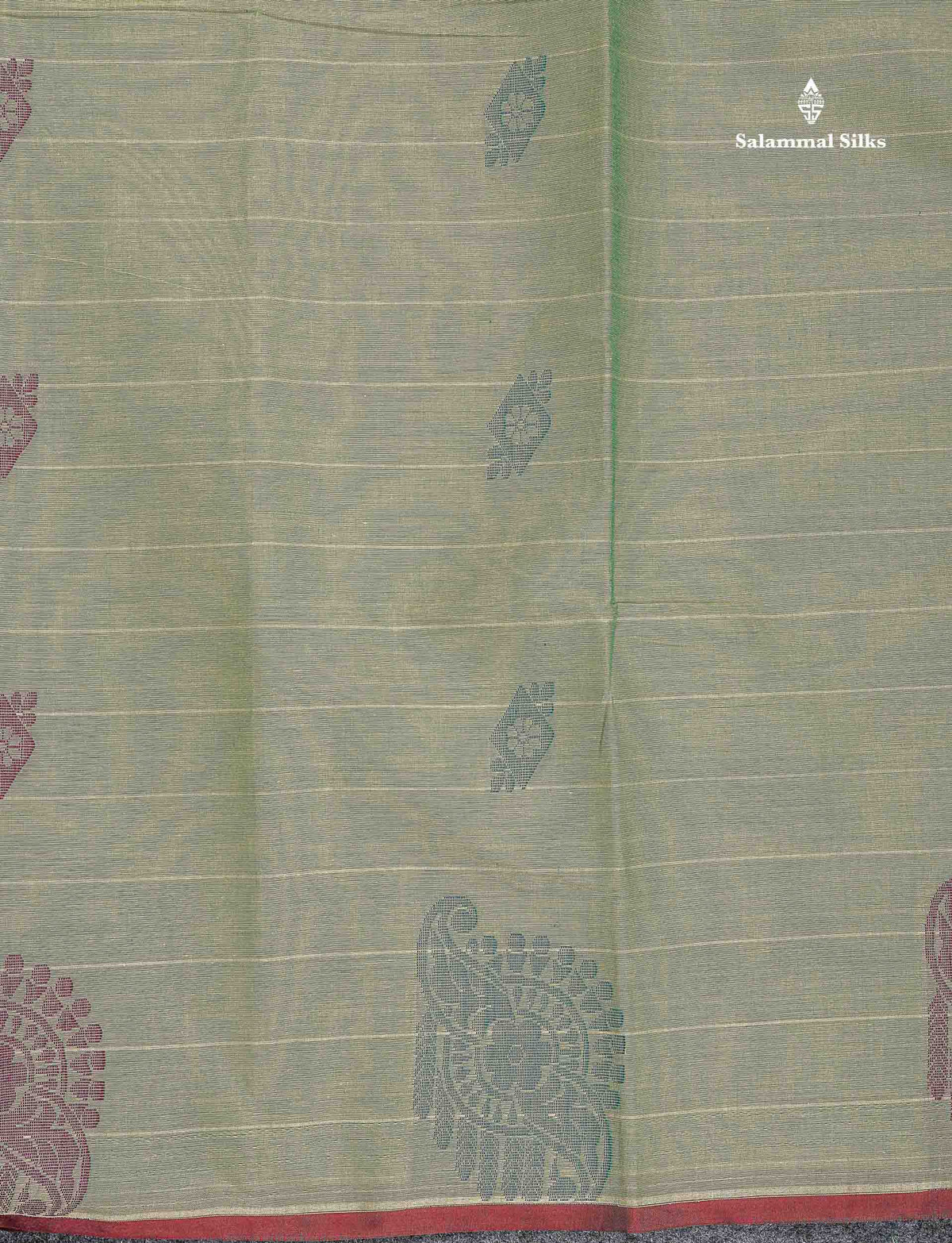 Pure Cotton Saree - Pista Green Colour Body Thread Butta With Blouse