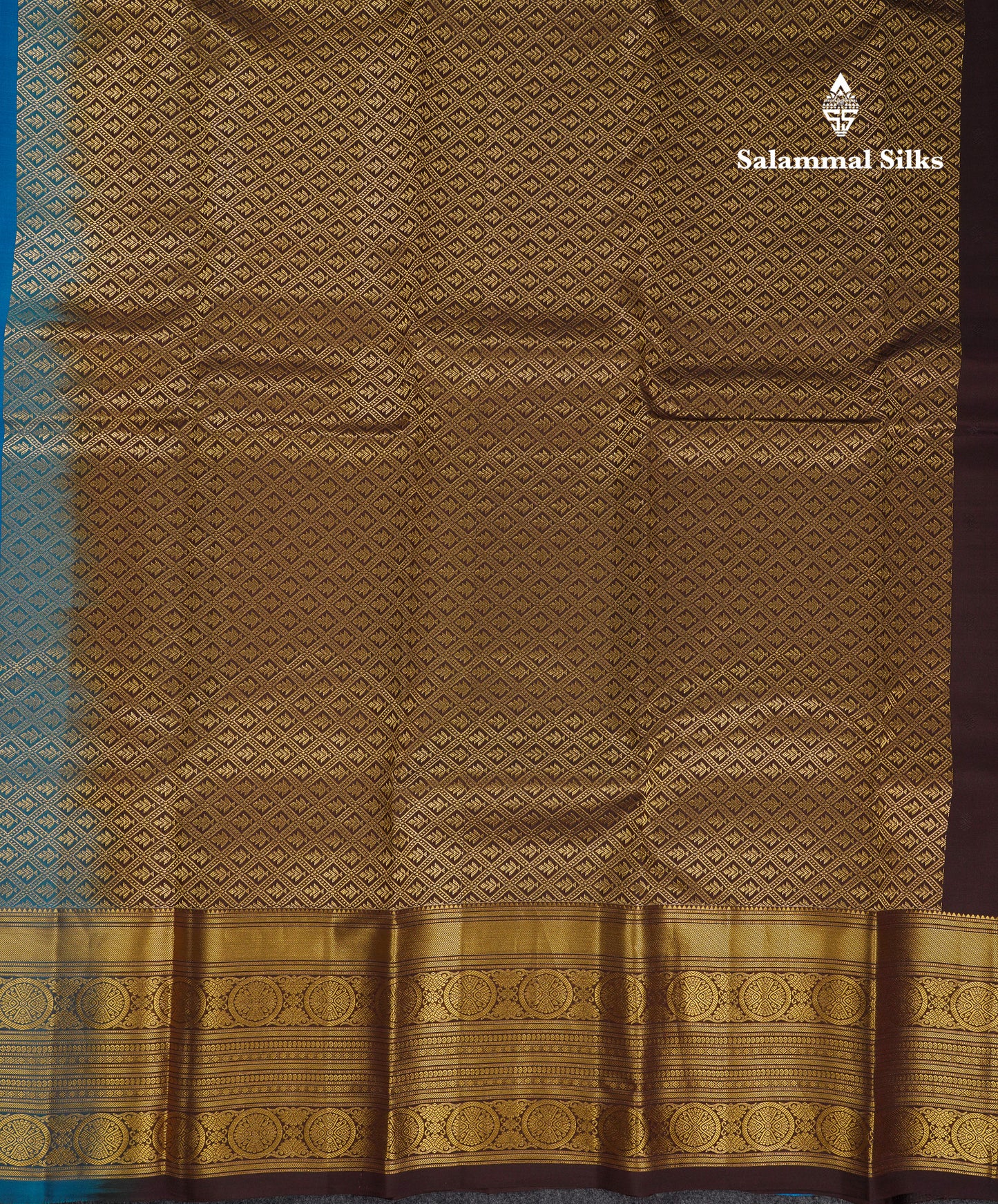 Beautiful Blue Puremix Silk Saree With Contrast Dark Brown Blouse
