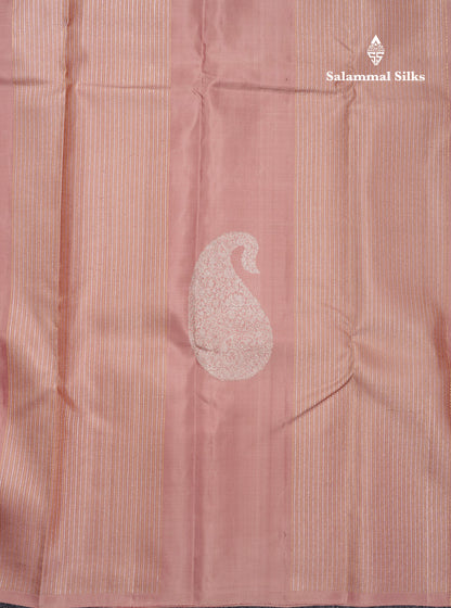 Light Chocolate Pure Kanjivaram Silk Saree With Running Blouse