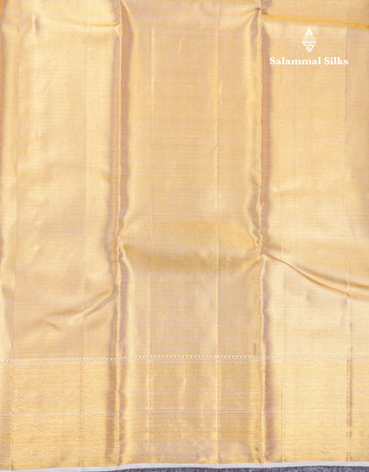 Beautiful Gold Tissue Plain Bridal Pure Kanjivaram Silk Saree With Traditional Border