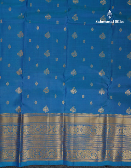 Beautiful Blue Puremix Silk Saree With Contrast Dark Brown Blouse