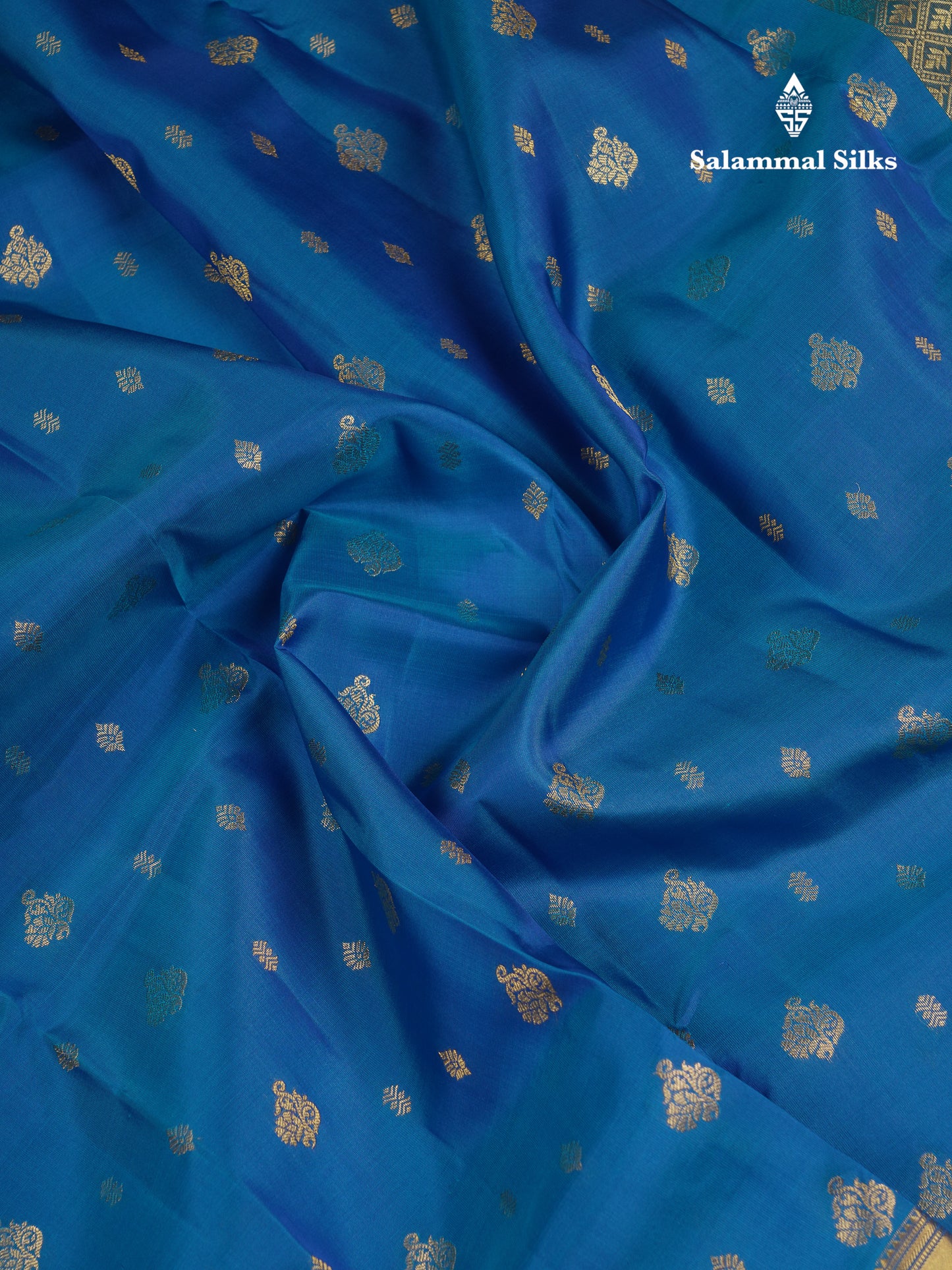 Beautiful Blue Puremix Silk Saree With Contrast Dark Brown Blouse