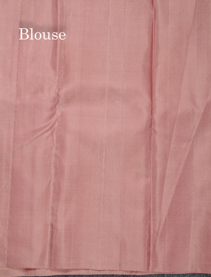 Light Chocolate Pure Kanjivaram Silk Saree With Running Blouse