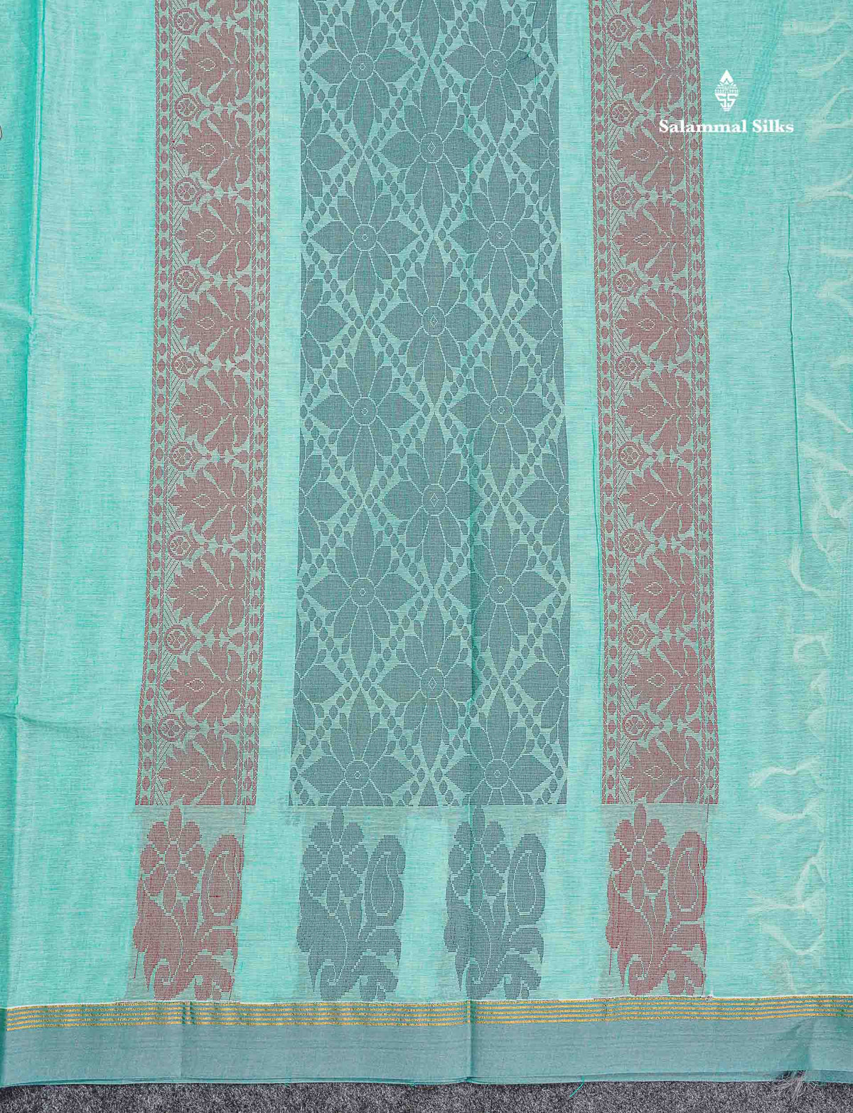 Pure Cotton Saree - Cream Yellow Colour Body Thread Work Butta With Temple Border