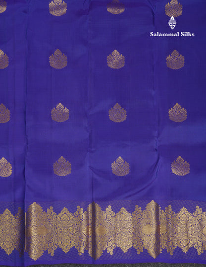 Beautiful Dual Tone Navy Blue Puremix Silk Saree With Contrast Sapphire Green Blouse