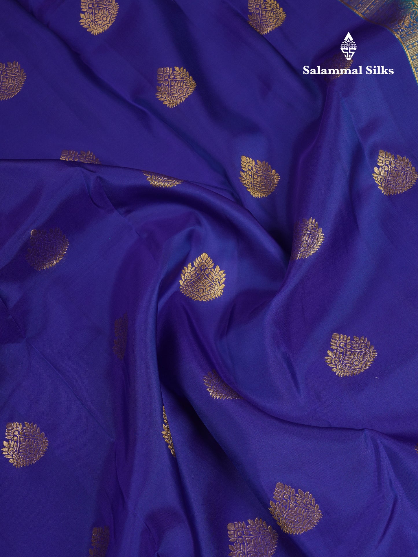 Beautiful Dual Tone Navy Blue Puremix Silk Saree With Contrast Sapphire Green Blouse
