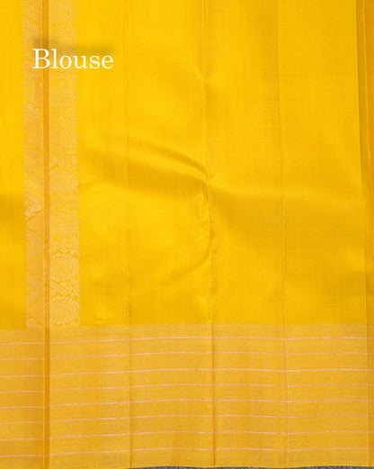Beautiful Dual Tone Pink Small Checks Fancy Pure Kanjivaram Silk Saree With Contrast Manthulir Yellow Zari Lines Border