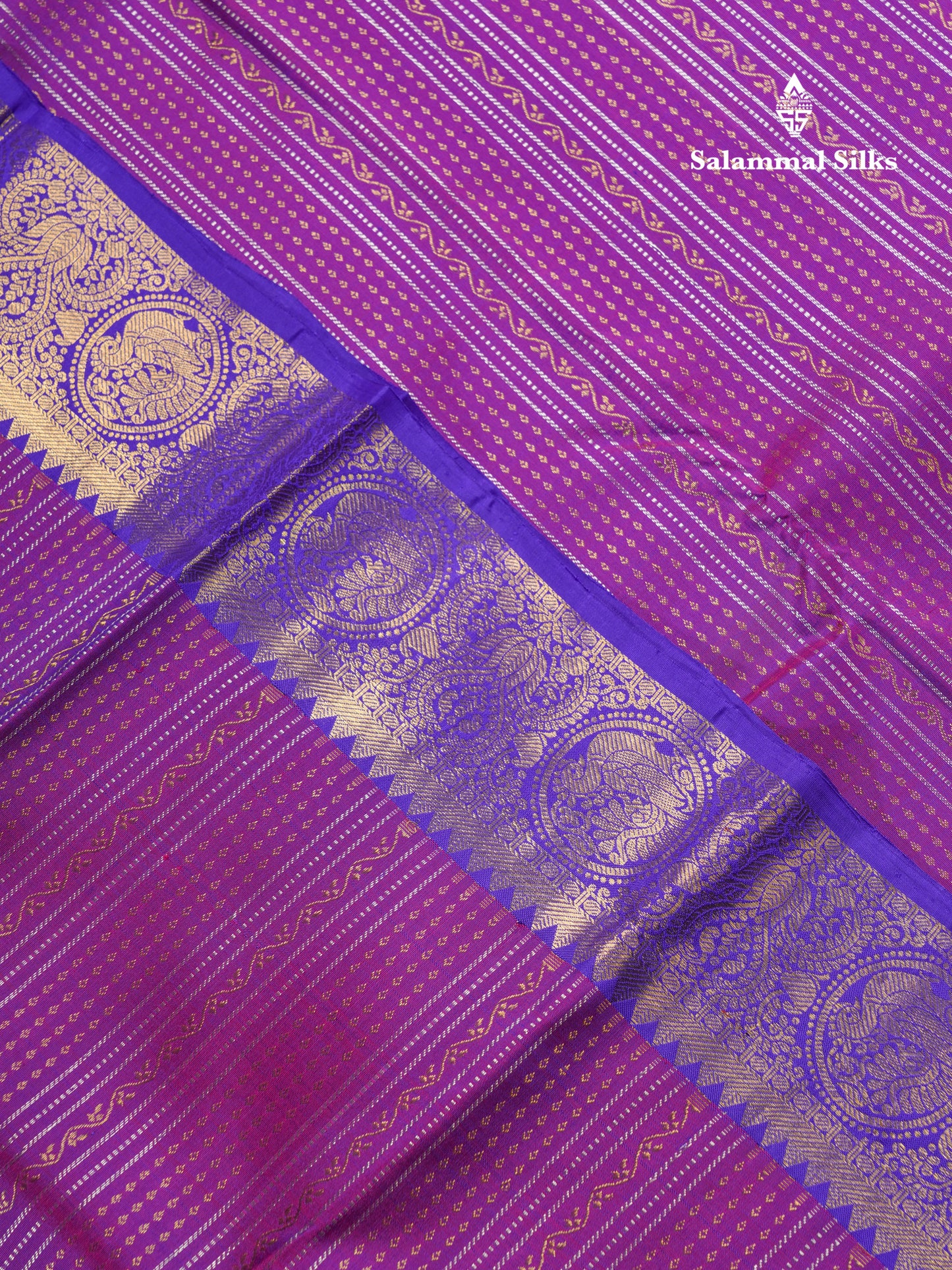 Dual Tone Purple Pure Kanjivaram Silk Saree With Contrast Violet Traditional Evening Morning Border