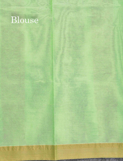 Pure Cotton Saree - Cream Yellow Colour Body Thread Work Butta With Temple Border