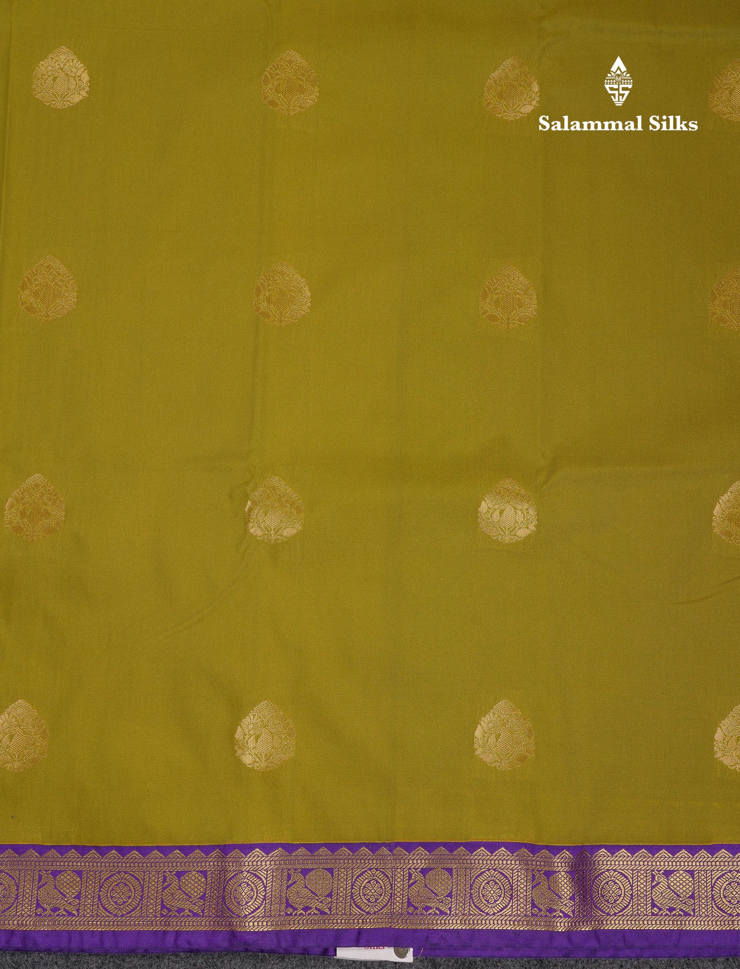 Beautiful Manthulir Yellow Semi Silk Saree With Contrast Violet Traditional Small Border