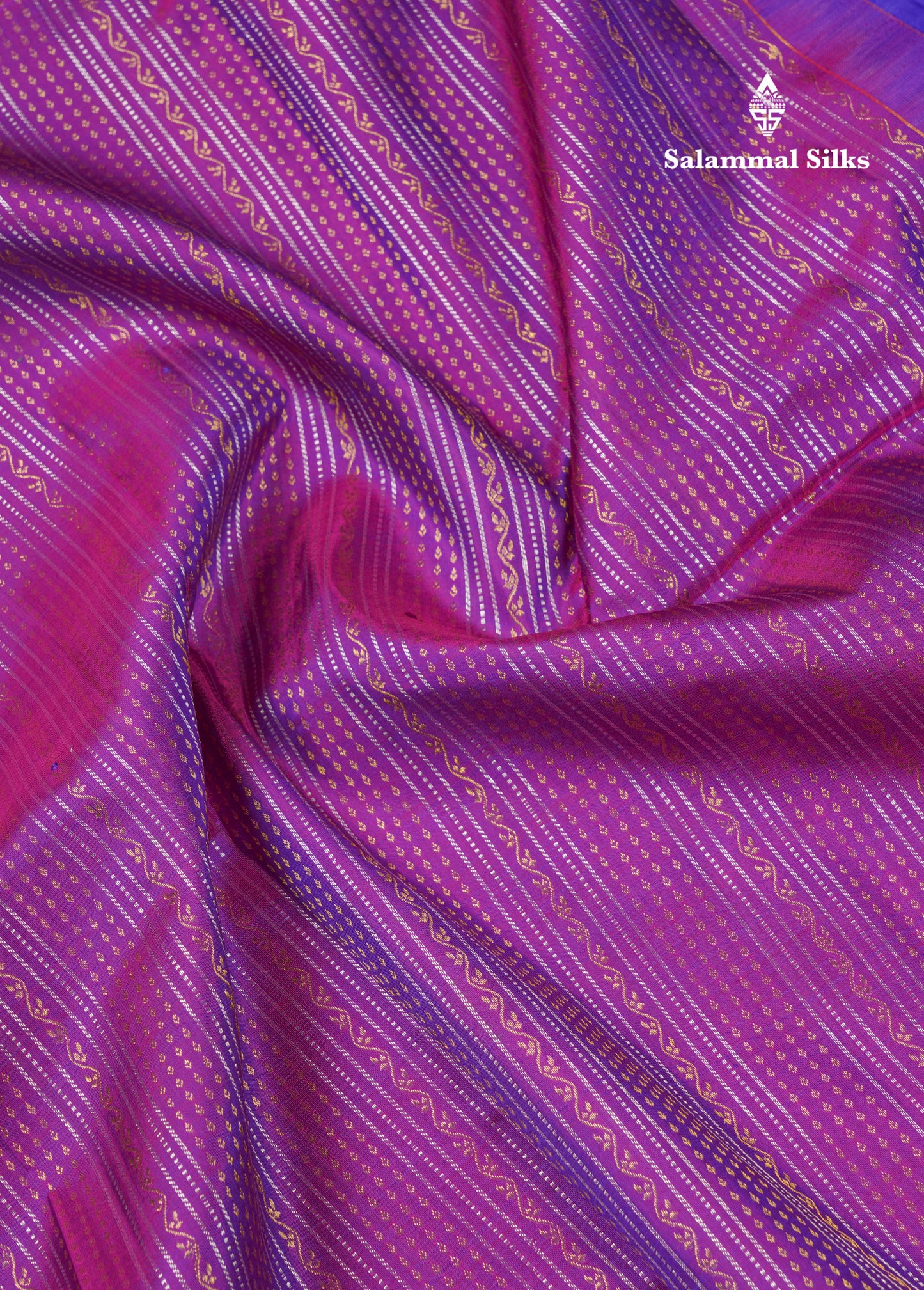 Dual Tone Purple Pure Kanjivaram Silk Saree With Contrast Violet Traditional Evening Morning Border