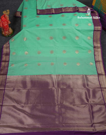 Beautiful Rexona Semi Silk Saree With Contrast Dark Purple Traditional Medium Border
