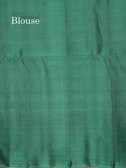 Kanjivaram Beautiful Onion Pink Pure Soft Silk Saree With Contrast Fancy Sea Blue Border