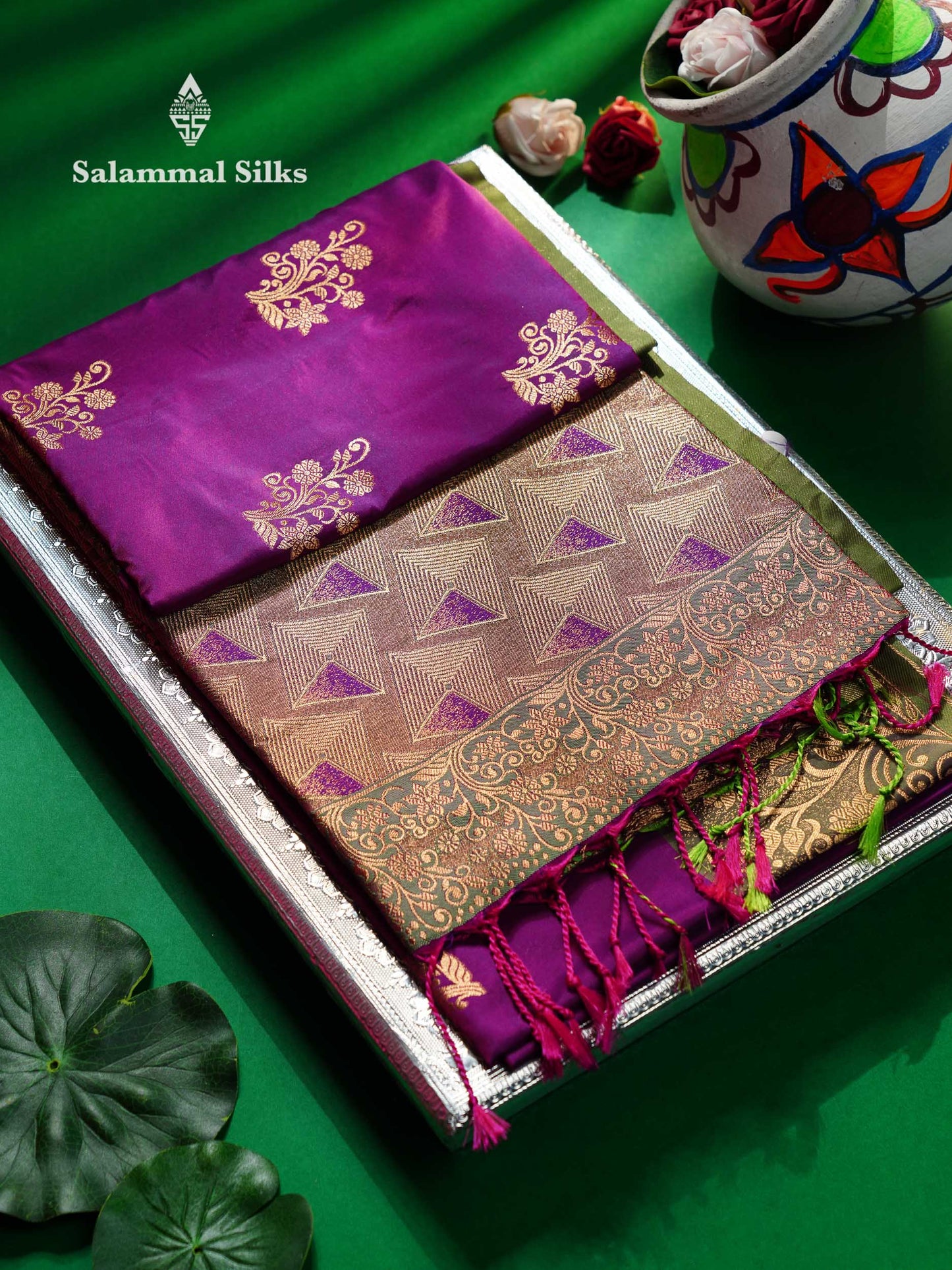 Beautiful Manthulir Yellow Semi Silk Saree With Contrast Pink Fancy Border