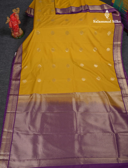 Beautiful Rexona Semi Silk Saree With Contrast Dark Purple Traditional Medium Border