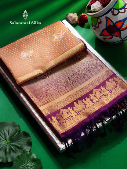 Beautiful Maroon Silver & Gold Zari Semi Soft Silk Saree With Contrast Bottle Green Traditional Pallaku  Evening Morning Border