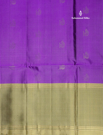 Kanjivaram Beautiful Violet Pure Soft Silk Saree With Contrast Fancy Border