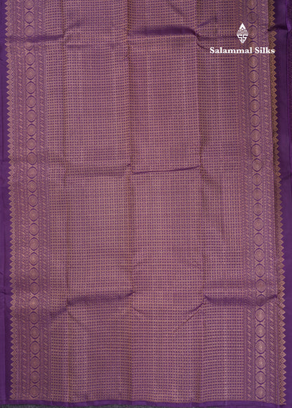 Cream Yellow Fancy Pure Kanjivaram Silk Saree With Contrast Dark Purple Blouse