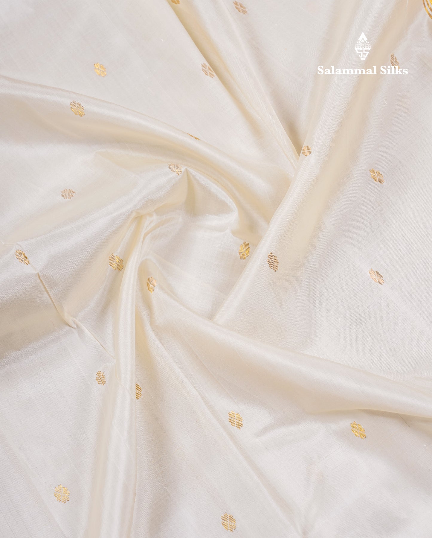 Beautiful Half White Pure Kanjivaram Silk Saree With Contrast Yellow One Side Border