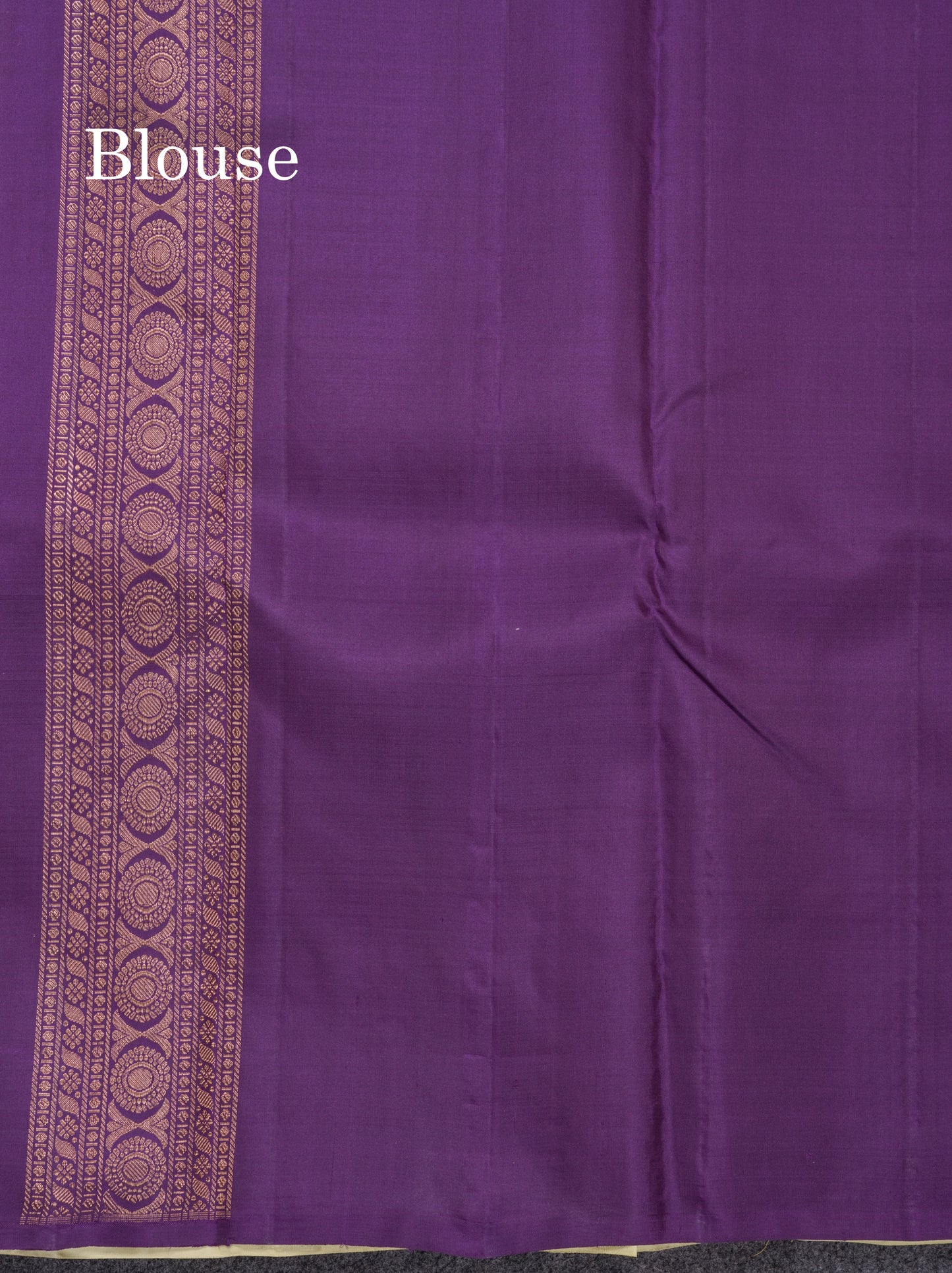 Cream Yellow Fancy Pure Kanjivaram Silk Saree With Contrast Dark Purple Blouse
