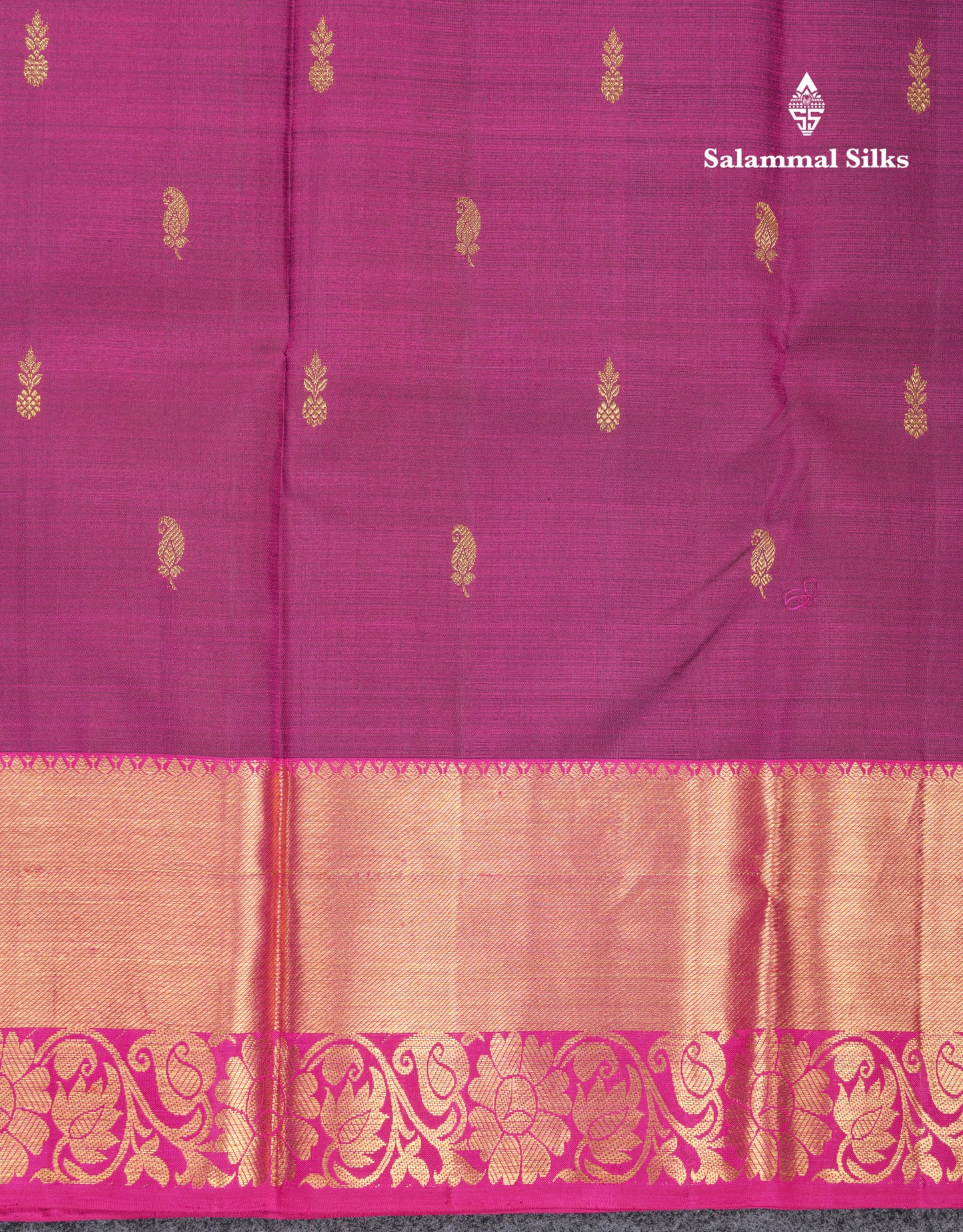 Magenta Pure Kanjivaram Silk Saree With Contrast Pink Evening Morning Border