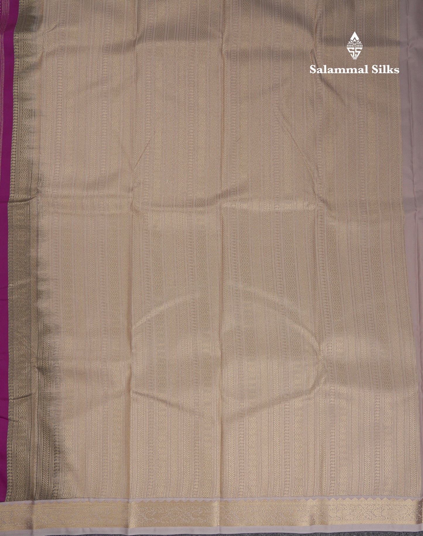 Beautiful Magenta Semi Silk Saree With Contrast Cream Sandal Traditional Small Border