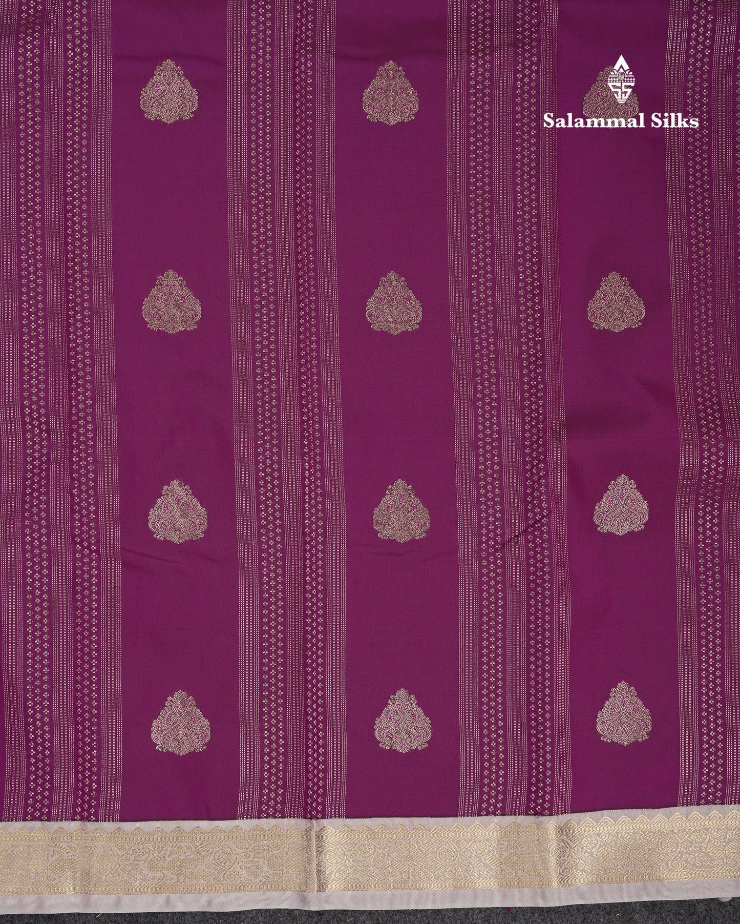 Beautiful Magenta Semi Silk Saree With Contrast Cream Sandal Traditional Small Border