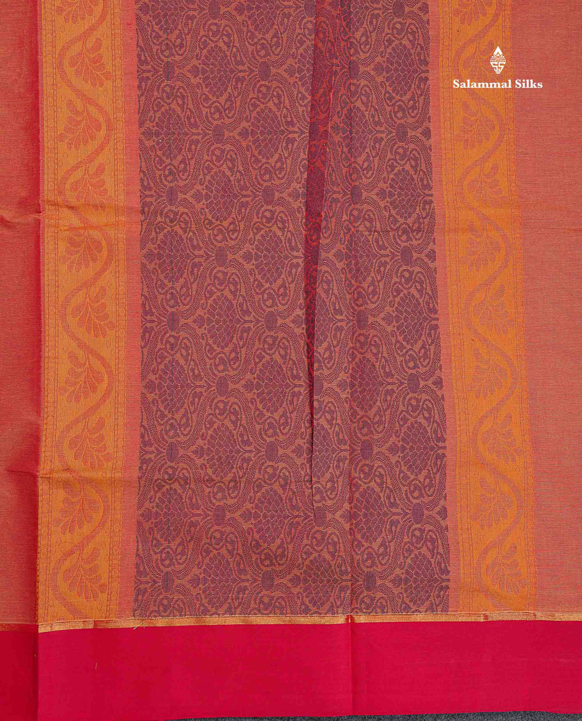 Pure Cotton Saree - Dual Tone Pink Colour Body Thread Work Butta With Pink Plain Border