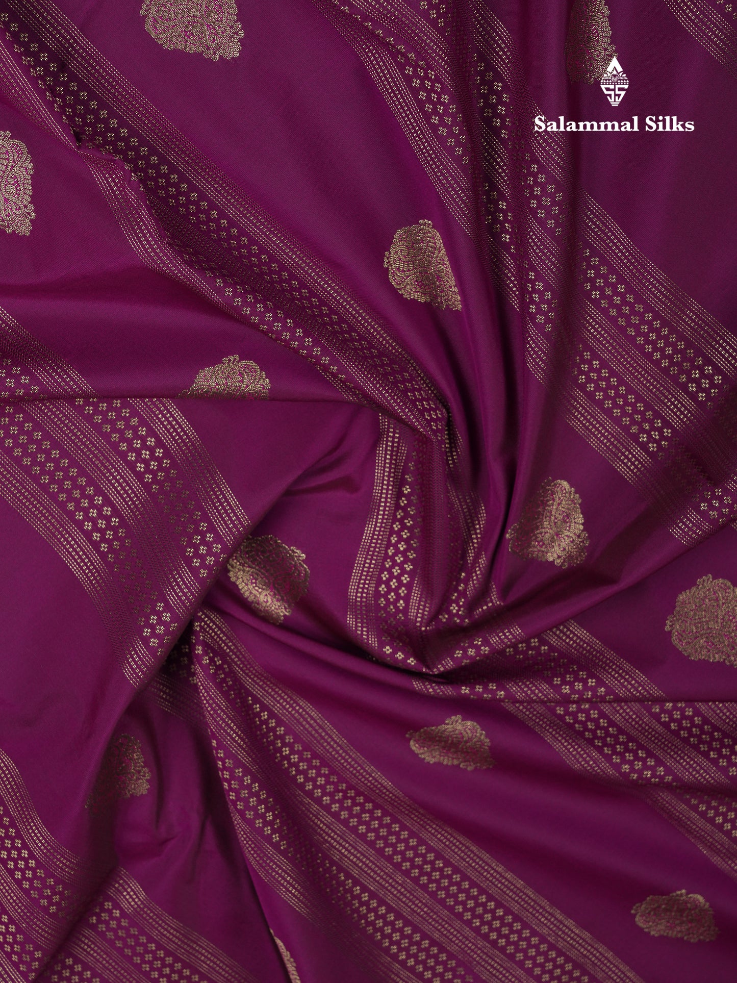 Beautiful Magenta Semi Silk Saree With Contrast Cream Sandal Traditional Small Border