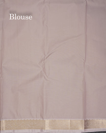 Beautiful Magenta Semi Silk Saree With Contrast Cream Sandal Traditional Small Border