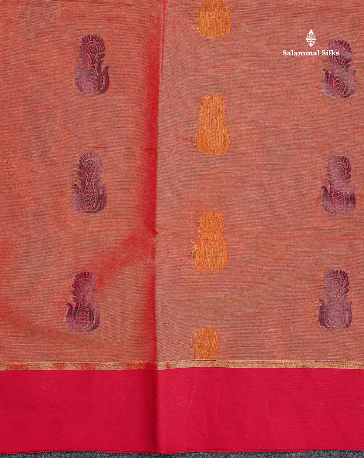 Pure Cotton Saree - Dual Tone Pink Colour Body Thread Work Butta With Pink Plain Border