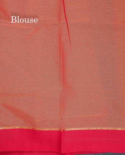Pure Cotton Saree - Dual Tone Pink Colour Body Thread Work Butta With Pink Plain Border