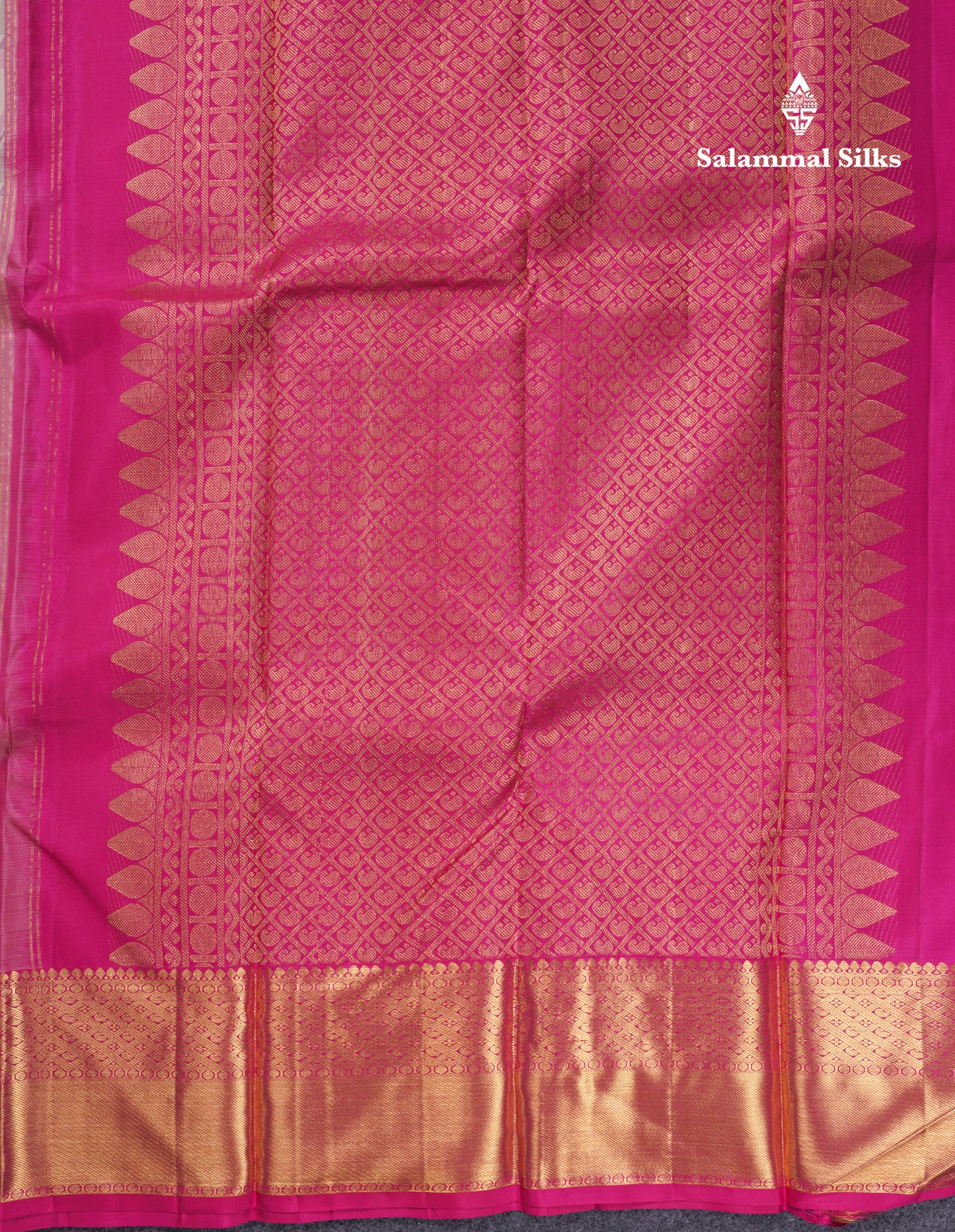 Beautiful Half White Pure Kanjivaram Silk Saree With Contrast Rani Pink Blouse