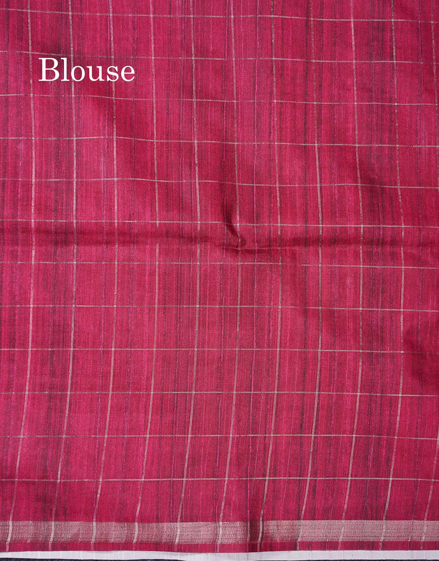 Beautiful Half White Checks With Floral Design Semi Tussar Saree With Contrast Maroon Blouse
