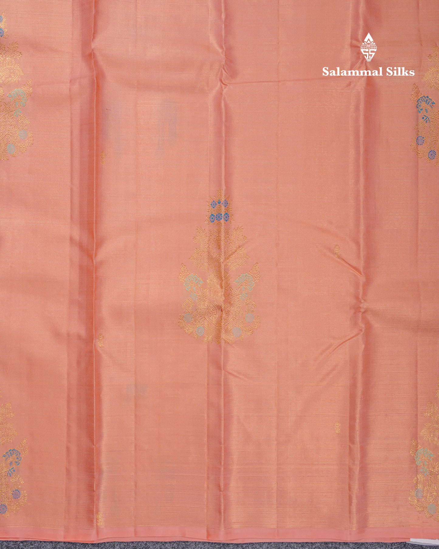Beautiful Peach Fancy Vairaoosi Menakari Work Pure Kanjivaram Silk Saree with Contrast Pink Blouse