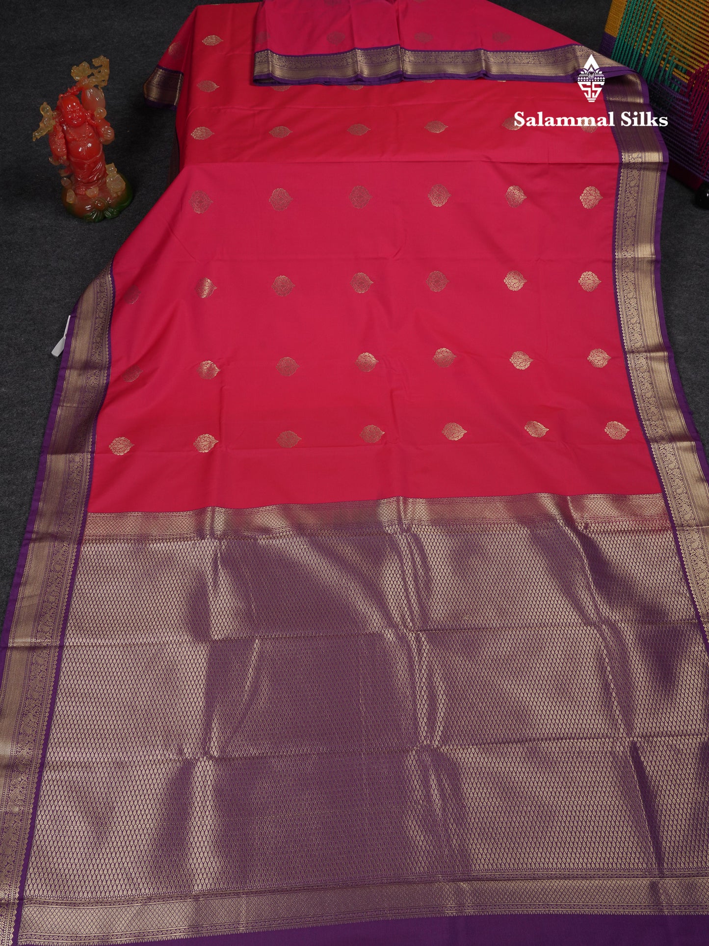 Beautiful Rexona Semi Silk Saree With Contrast Dark Purple Traditional Medium Border
